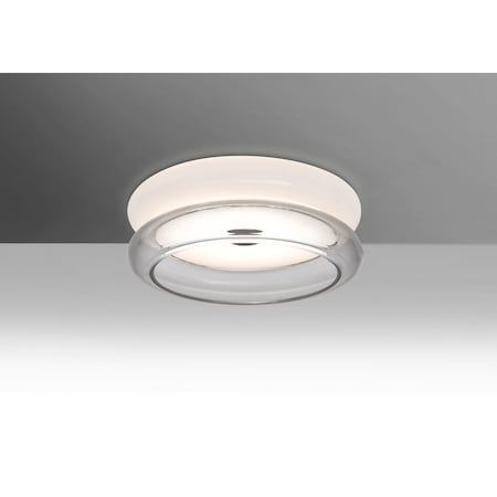 Besa Lighting Topper 8 Ceiling, Opal/Clear, Finish, 1x10W LED TOPPER8CLC-LED